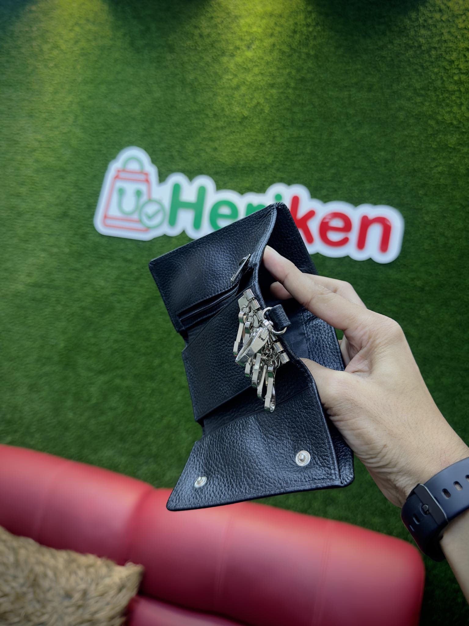 Leather Key Ring Holder Wallet