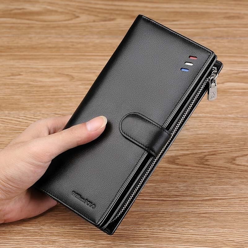 New WilliamPolo Genuine Leather Long Wallet