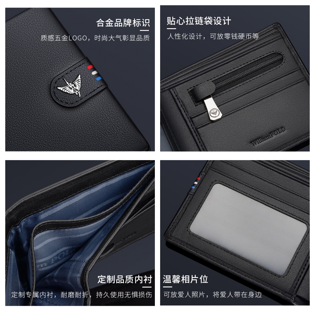 WilliamPOLO Luxury Men's Bifold Wallet