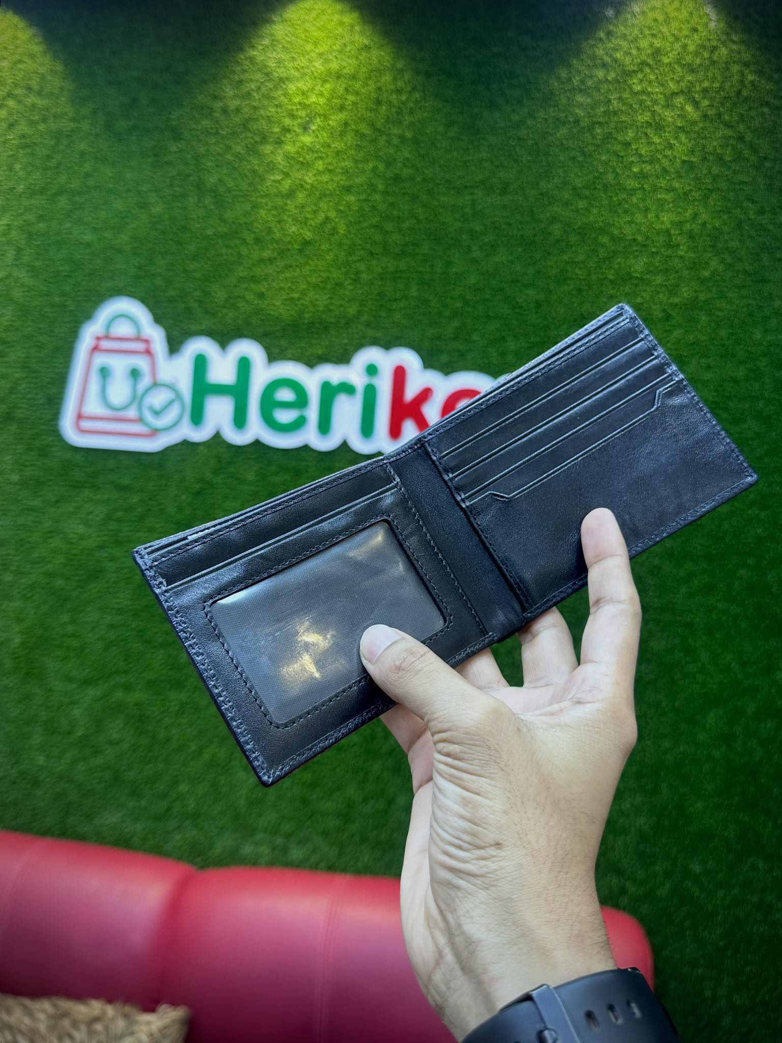 Premium Woven Pattern Genuine Leather Bifold Wallet