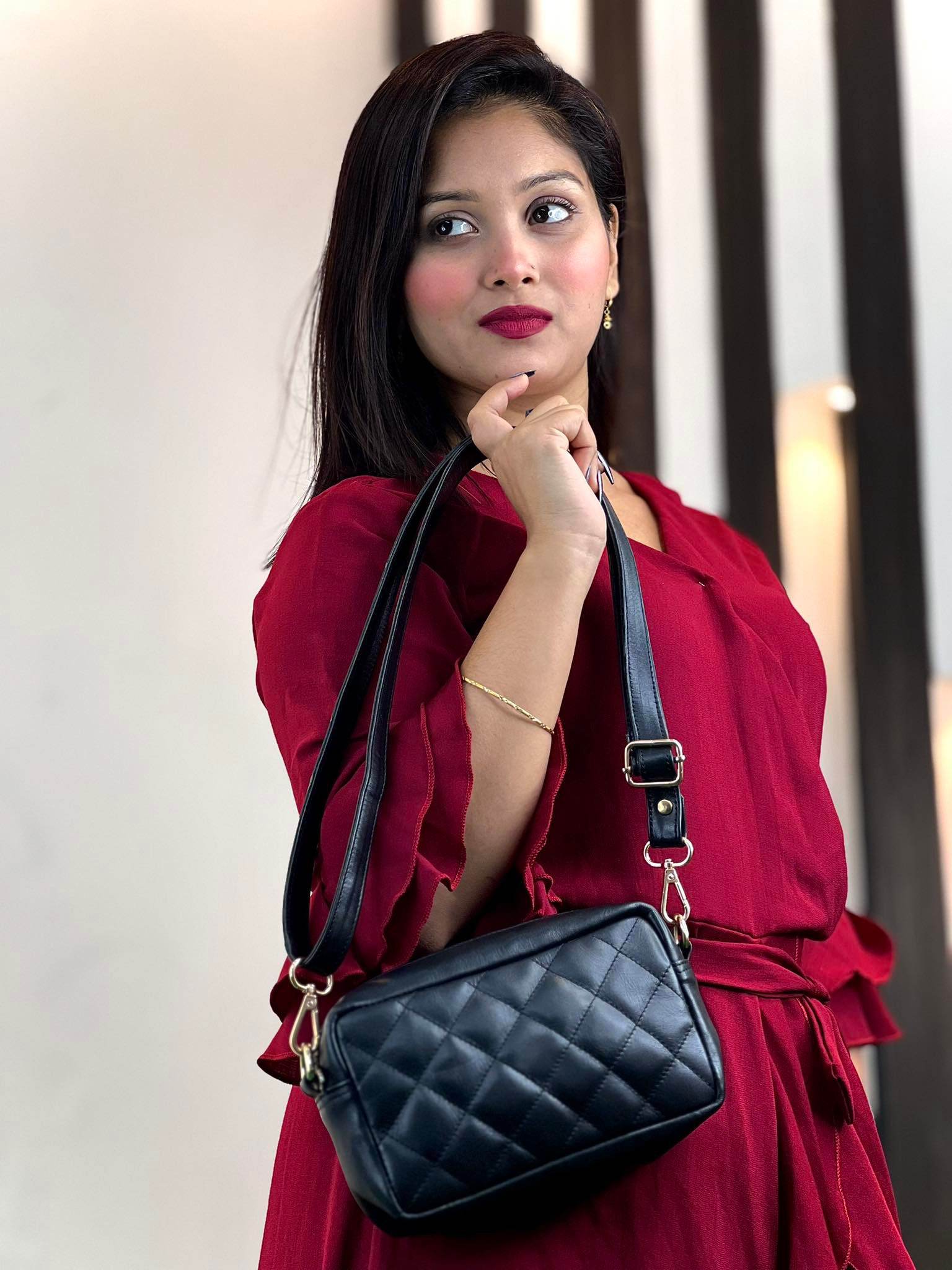Diamond Quilted Luxe Sling Bag