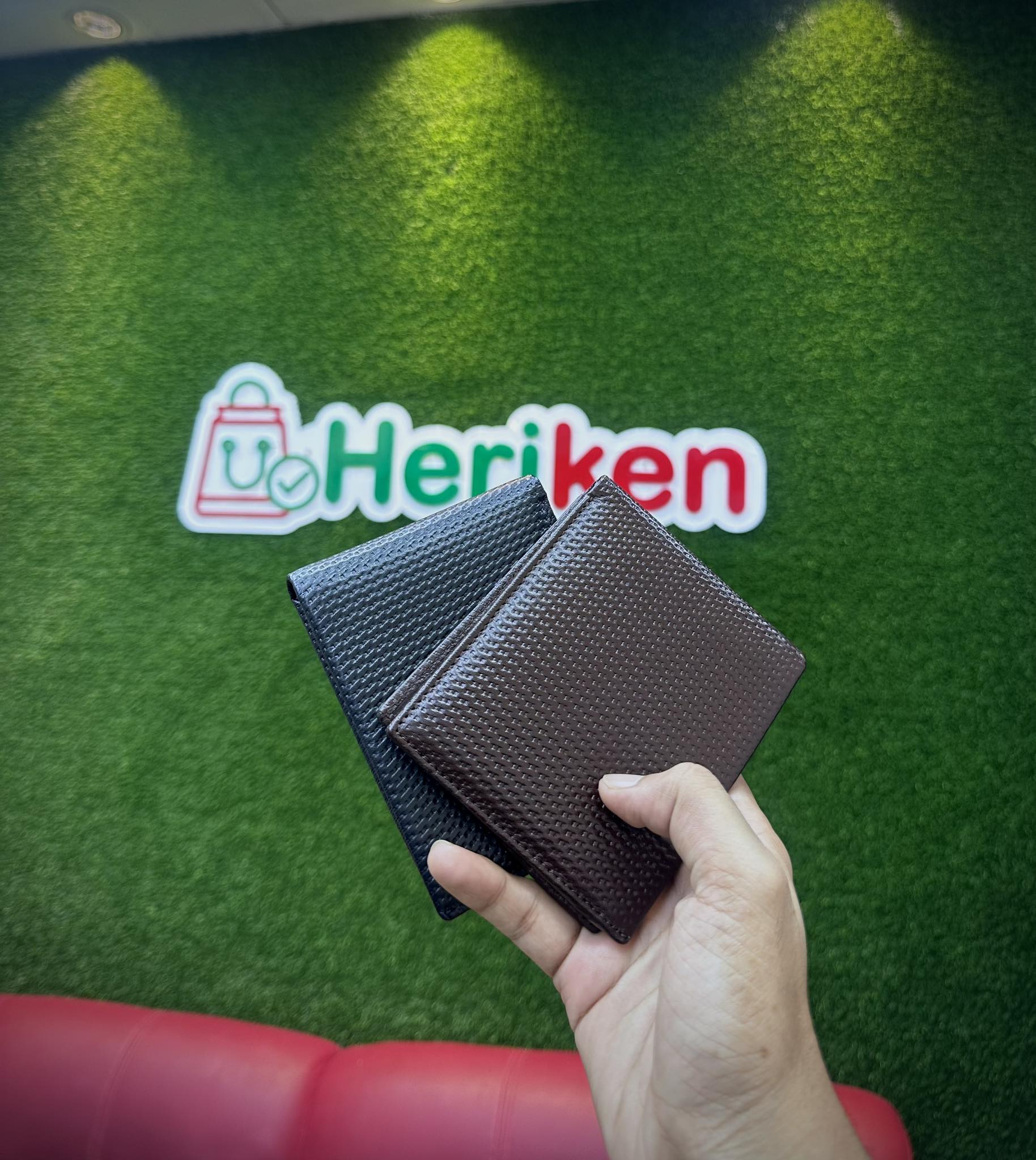 Premium Woven Pattern Genuine Leather Bifold Wallet